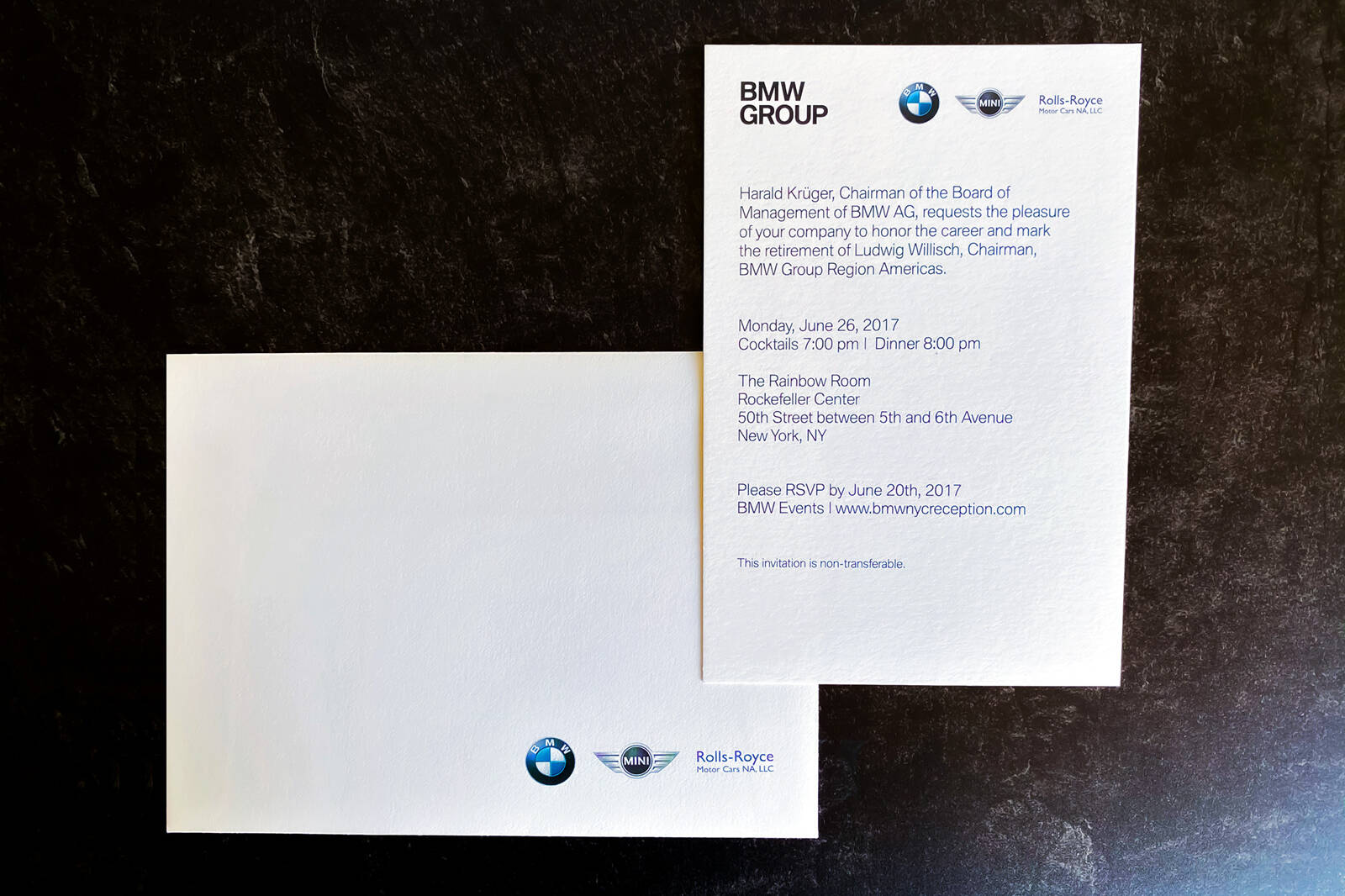 BMW CEO & Chairman Invitations